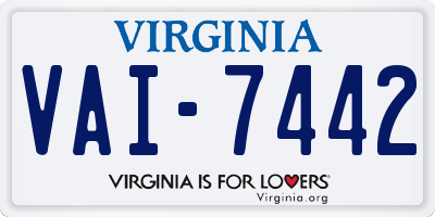 VA license plate VAI7442