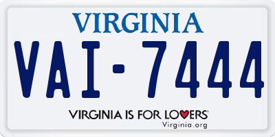VA license plate VAI7444