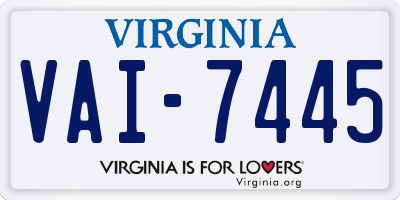 VA license plate VAI7445