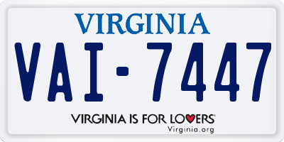 VA license plate VAI7447