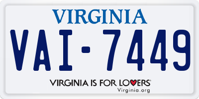 VA license plate VAI7449