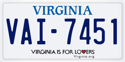 VA license plate VAI7451