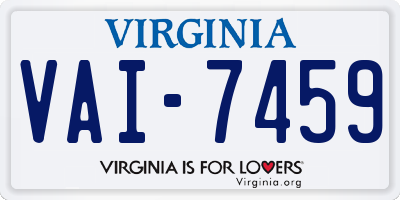 VA license plate VAI7459