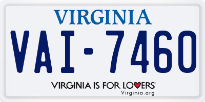 VA license plate VAI7460
