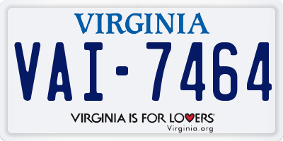 VA license plate VAI7464