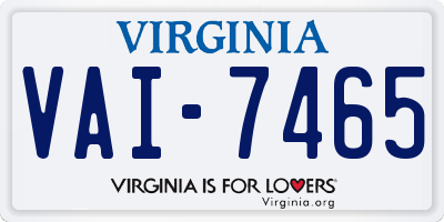 VA license plate VAI7465