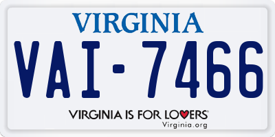 VA license plate VAI7466
