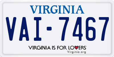 VA license plate VAI7467