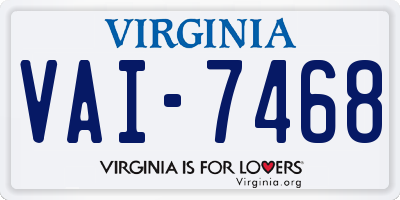 VA license plate VAI7468