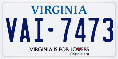 VA license plate VAI7473
