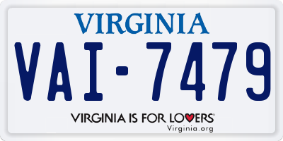 VA license plate VAI7479