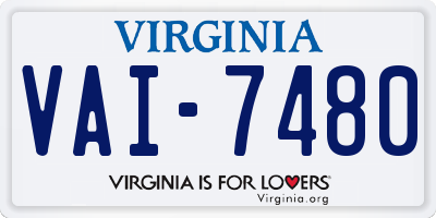 VA license plate VAI7480