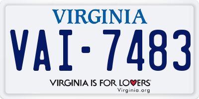 VA license plate VAI7483