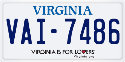 VA license plate VAI7486