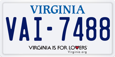 VA license plate VAI7488