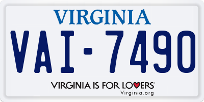 VA license plate VAI7490