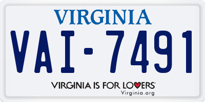 VA license plate VAI7491