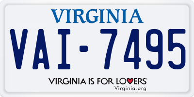 VA license plate VAI7495