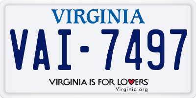 VA license plate VAI7497
