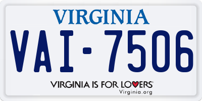 VA license plate VAI7506