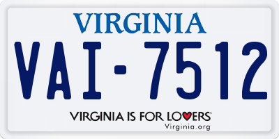 VA license plate VAI7512