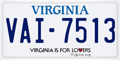 VA license plate VAI7513