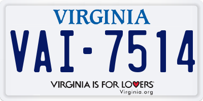 VA license plate VAI7514