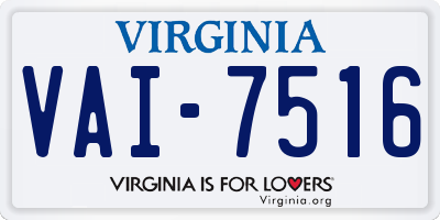 VA license plate VAI7516