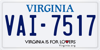 VA license plate VAI7517