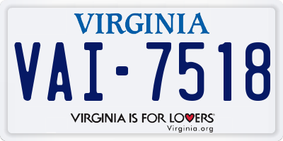 VA license plate VAI7518