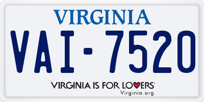 VA license plate VAI7520