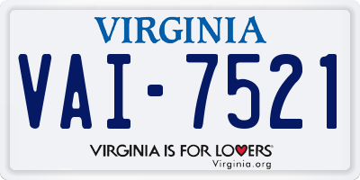 VA license plate VAI7521