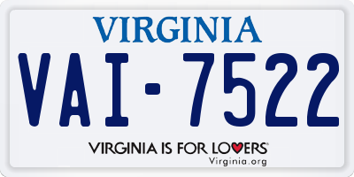 VA license plate VAI7522