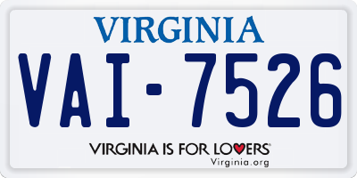 VA license plate VAI7526