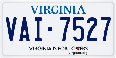 VA license plate VAI7527