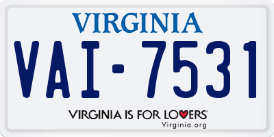 VA license plate VAI7531