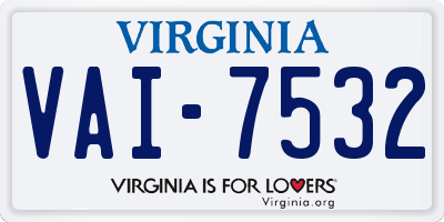 VA license plate VAI7532