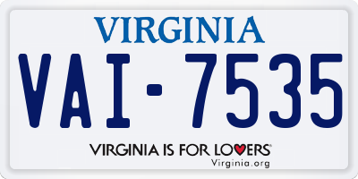 VA license plate VAI7535