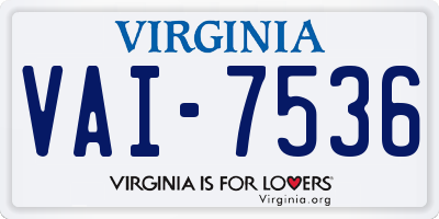 VA license plate VAI7536