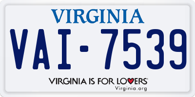 VA license plate VAI7539