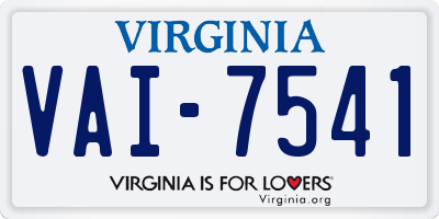 VA license plate VAI7541