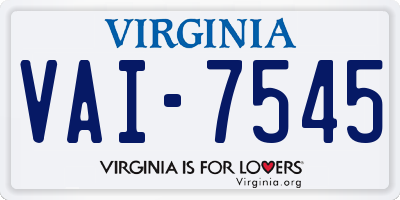 VA license plate VAI7545