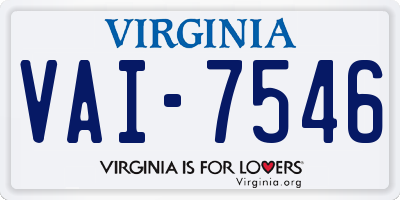 VA license plate VAI7546
