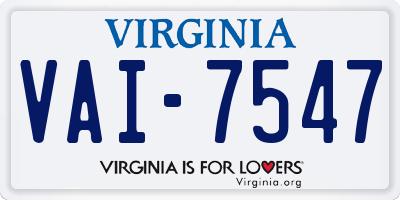 VA license plate VAI7547
