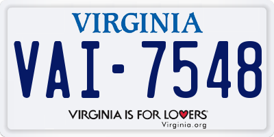 VA license plate VAI7548
