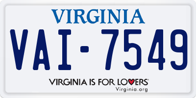 VA license plate VAI7549