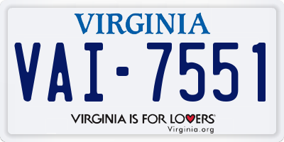 VA license plate VAI7551