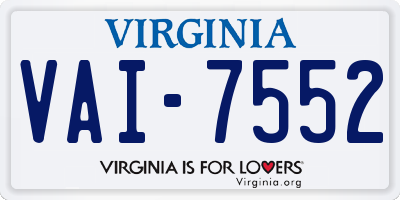 VA license plate VAI7552