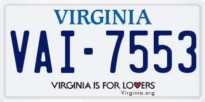 VA license plate VAI7553