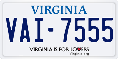 VA license plate VAI7555